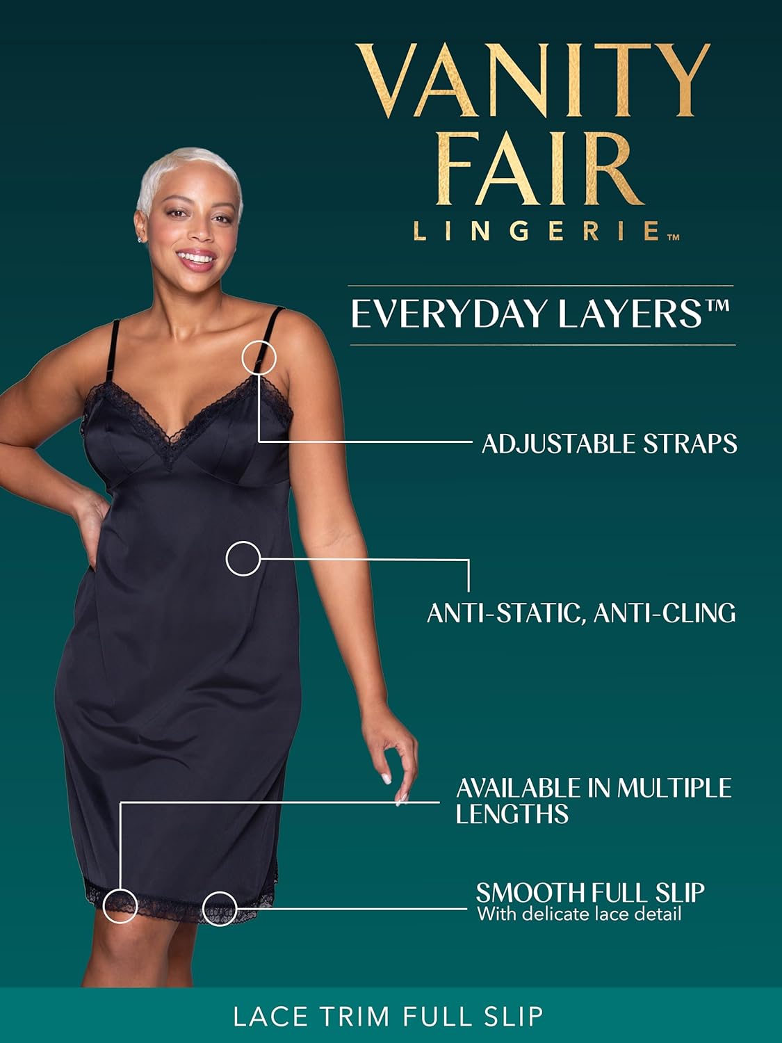 Vanity Fair Women's Anti-Static Nylon Full Slips for Under Dresses (S-5XL) - Image 5