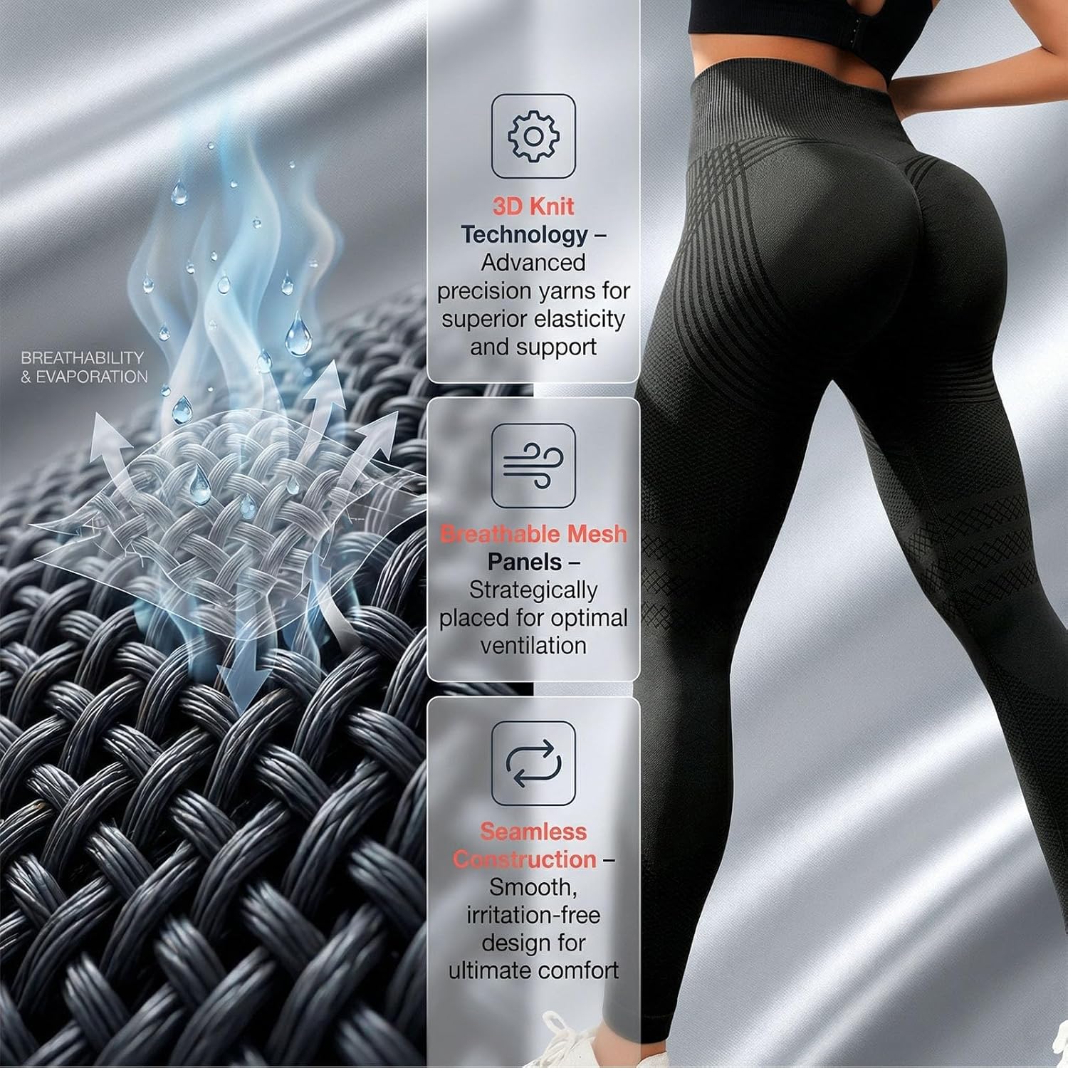 2026 Upgrade 3D Metabolic Booster Leggings,High Waist 3D Anti Cellulite Leggings for Women,for Workout,Yoga & Daily Wear - Image 4
