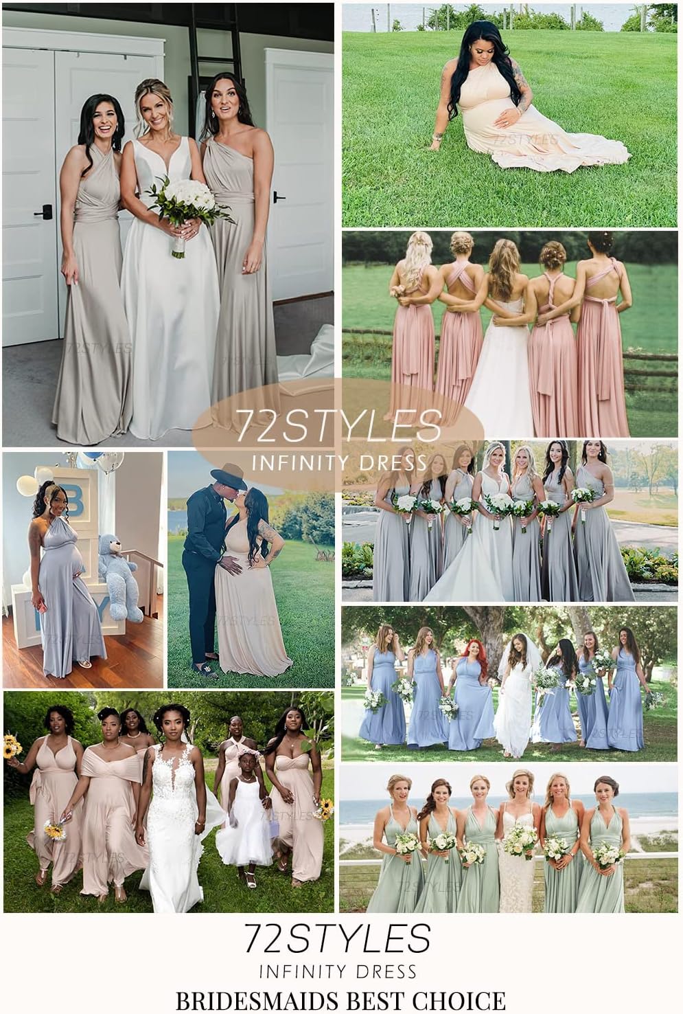 72styles Infinity Dress with Bandeau, Convertible Bridesmaid Dress, Long, Plus Size, Multi-Way Dress, Twist Wrap Dress - Image 5