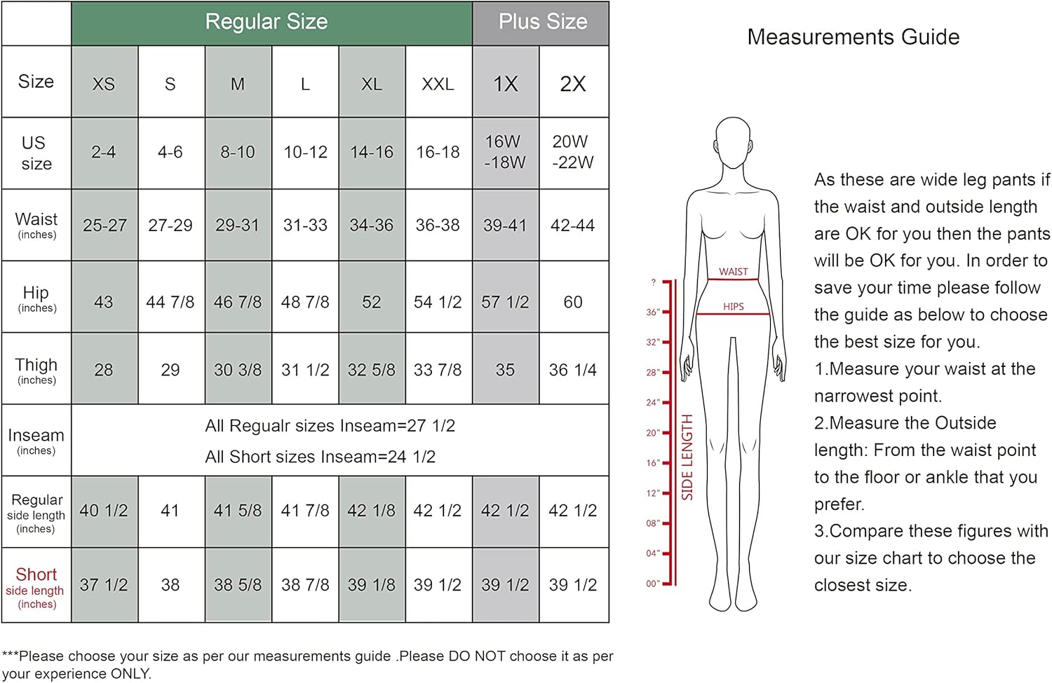 Tronjori Women High Waist Casual Wide Leg Long Palazzo Pants Trousers Regular Size - Image 7
