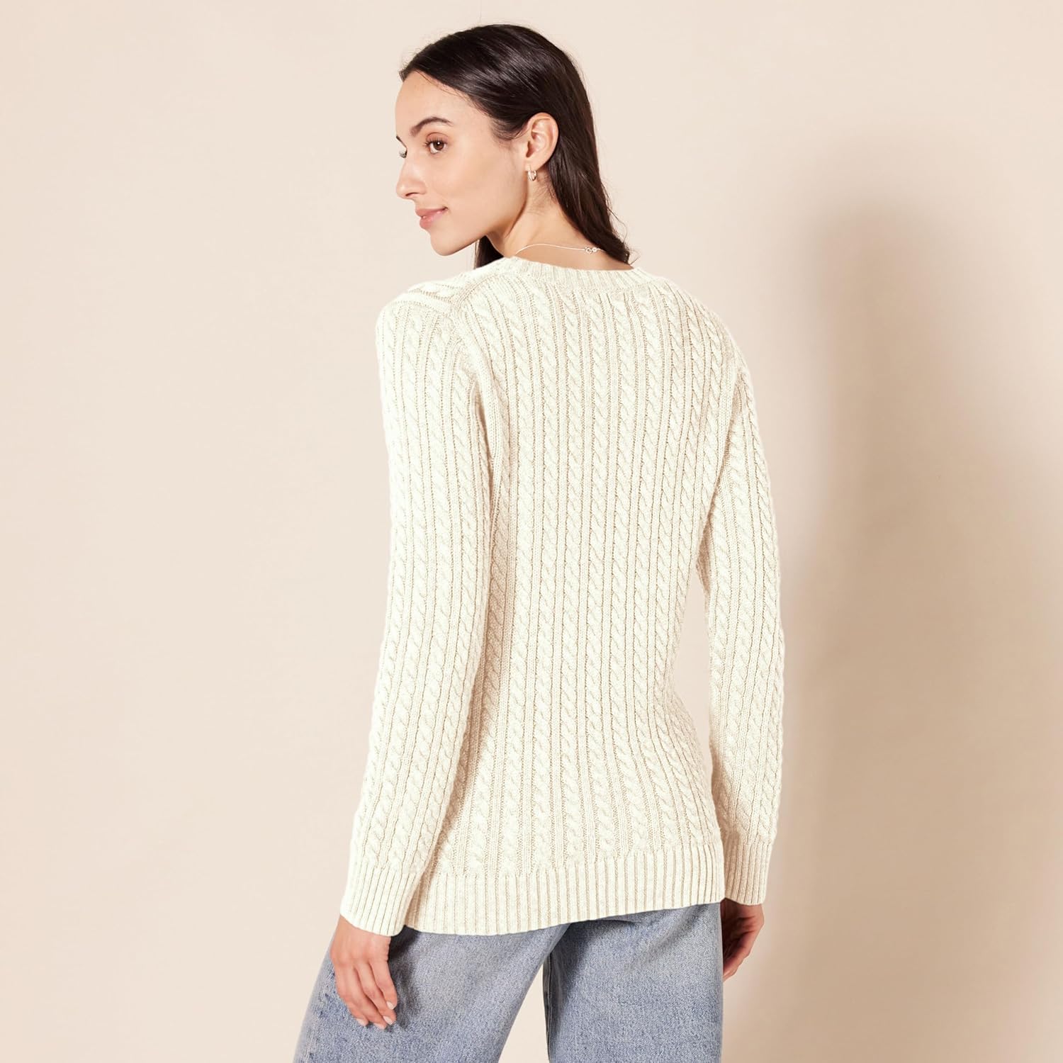 Amazon Essentials Women's Soft Fisherman Cable Knit Long-Sleeve Crewneck Sweater (Available in Plus Size) - Image 3