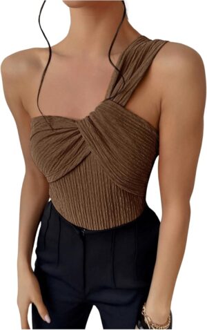 OYOANGLE Women’s One Shoulder...