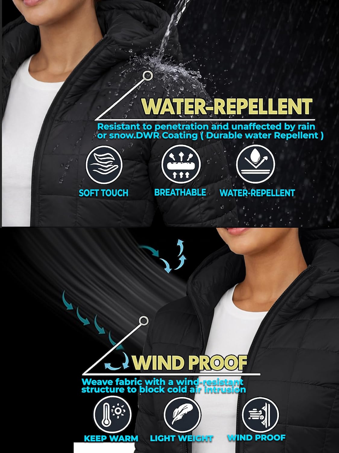 URBAN BUCK Packable Puffer Jacket Women with Hood – 32 Degree Lightweight Quilted Winter Puff Foldable Jacket for Women - Image 6