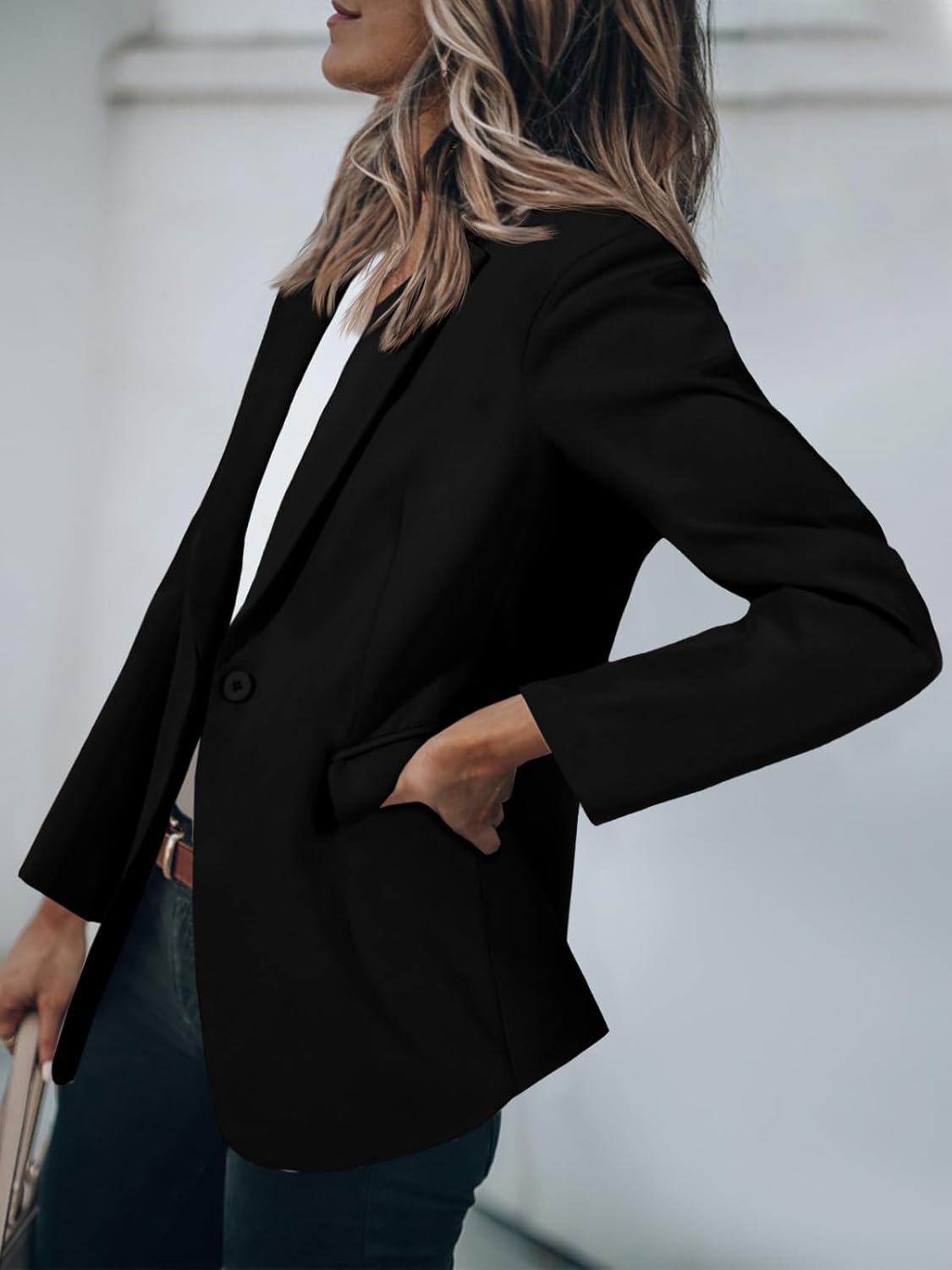 Cicy Bell Womens Casual Blazers Open Front Long Sleeve Work Office Suit Jackets Blazer - Image 3