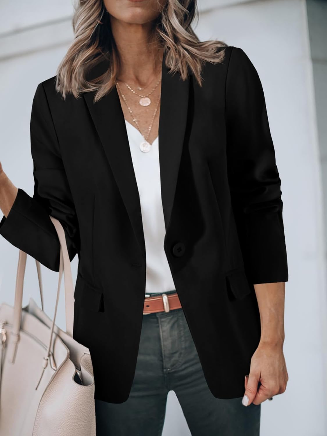 Cicy Bell Womens Casual Blazers Open Front Long Sleeve Work Office Suit Jackets Blazer - Image 4