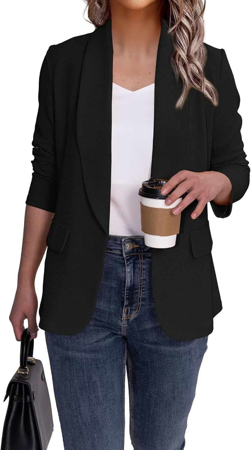 Ahlaray Women's Blazer Business Casual Lapel Collar Long Sleeve Open Front Work Office Suit Jackets Blazer, S-XL - Image 4
