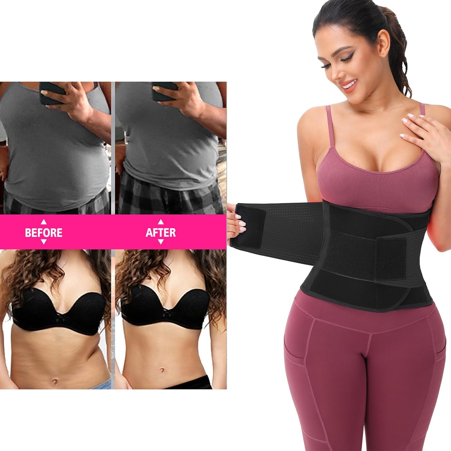 VENUZOR Waist Trainer Belt for Women - Waist Cincher Trimmer - Slimming Body Shaper Belt - Sport Girdle Belt (UP Graded) - Image 3