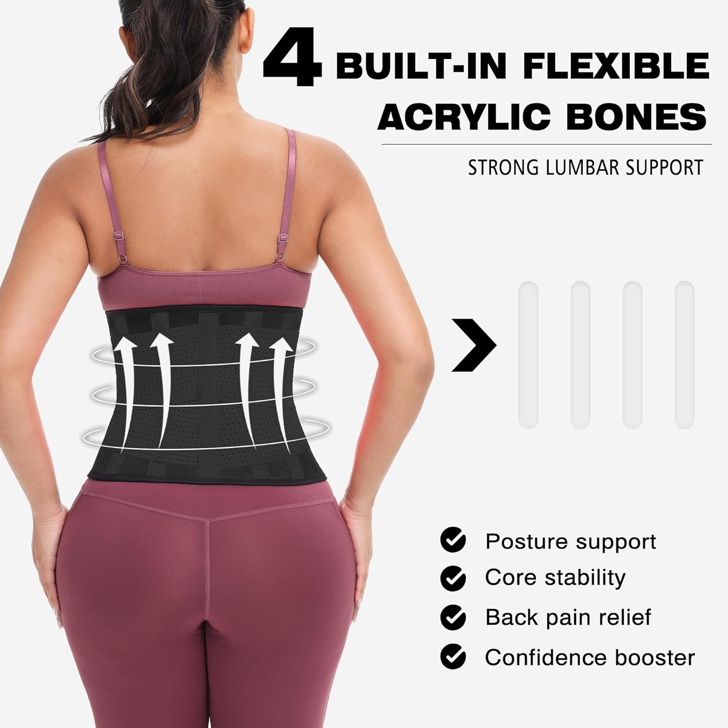 VENUZOR Waist Trainer Belt for Women - Waist Cincher Trimmer - Slimming Body Shaper Belt - Sport Girdle Belt (UP Graded) - Image 5