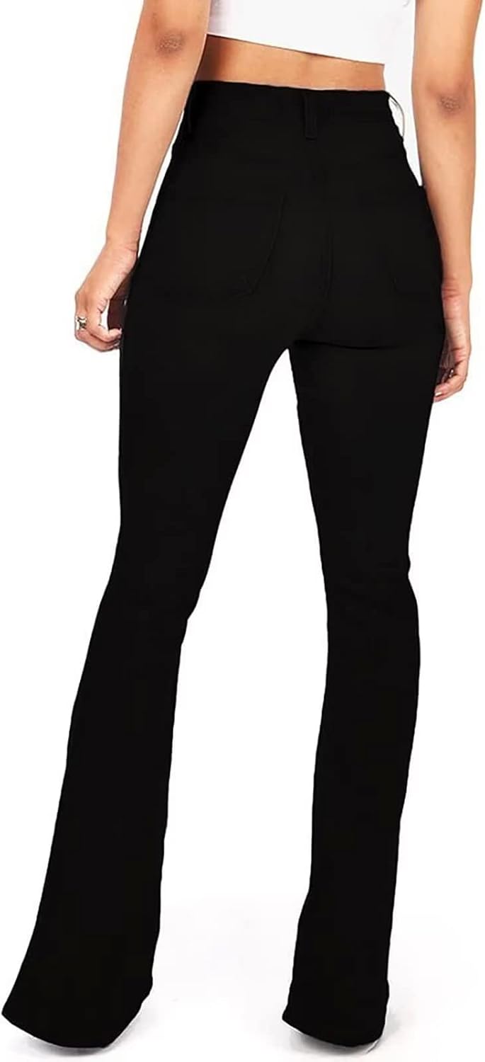 KDF Flare Jeans for Women Women's Bootcut Bell Bottom Jeans High Waisted Stretch Slimming Bell Bottoms Jeans - Image 2