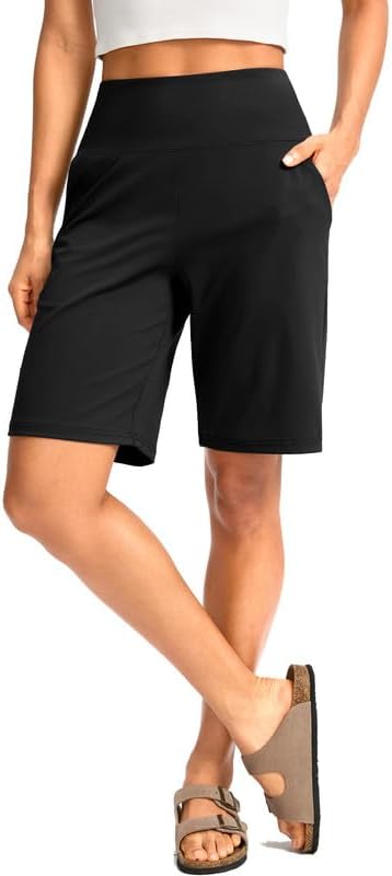 G Gradual Women's Bermuda Long Shorts with Pockets 9" High Waisted Knee Length Shorts for Women Walking Athletic Workout - Image 2