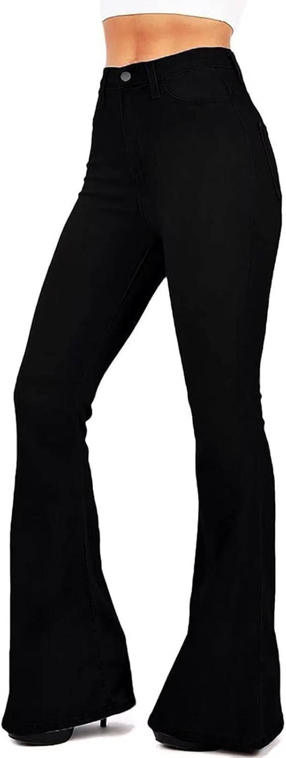 KDF Flare Jeans for Women Women's Bootcut Bell Bottom Jeans High Waisted Stretch Slimming Bell Bottoms Jeans - Image 4