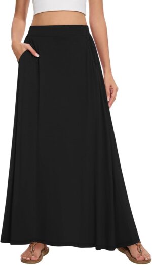 Womens Maxi A-line Long Skirt Casua...