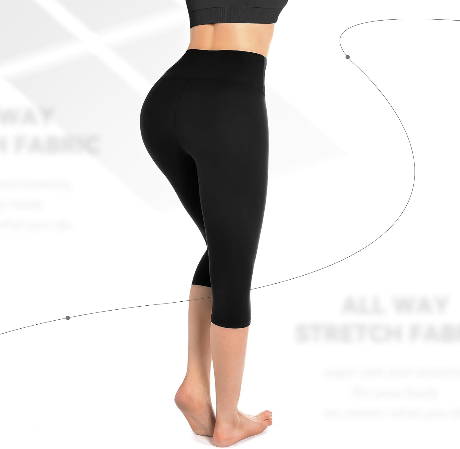 Walifrey Capri Leggings for Women, Buttery Soft High Waisted Leggings for Gym Yoga Workout - Image 3