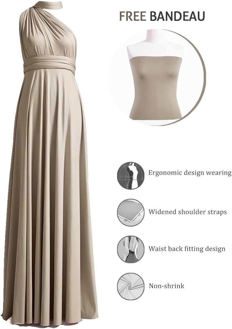 72styles Infinity Dress with Bandeau, Convertible Bridesmaid Dress, Long, Plus Size, Multi-Way Dress, Twist Wrap Dress - Image 3