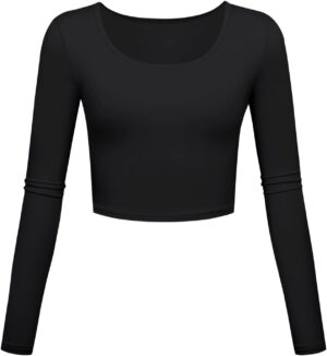Lightweight Yoga Crop Tops Slim Fit...
