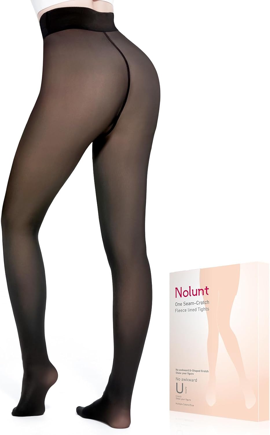 Fleece Lined Tights Sheer Women,Fake Translucent Warm Pantyhose Leggings Sheer Thermal Tights for Women in Winter.