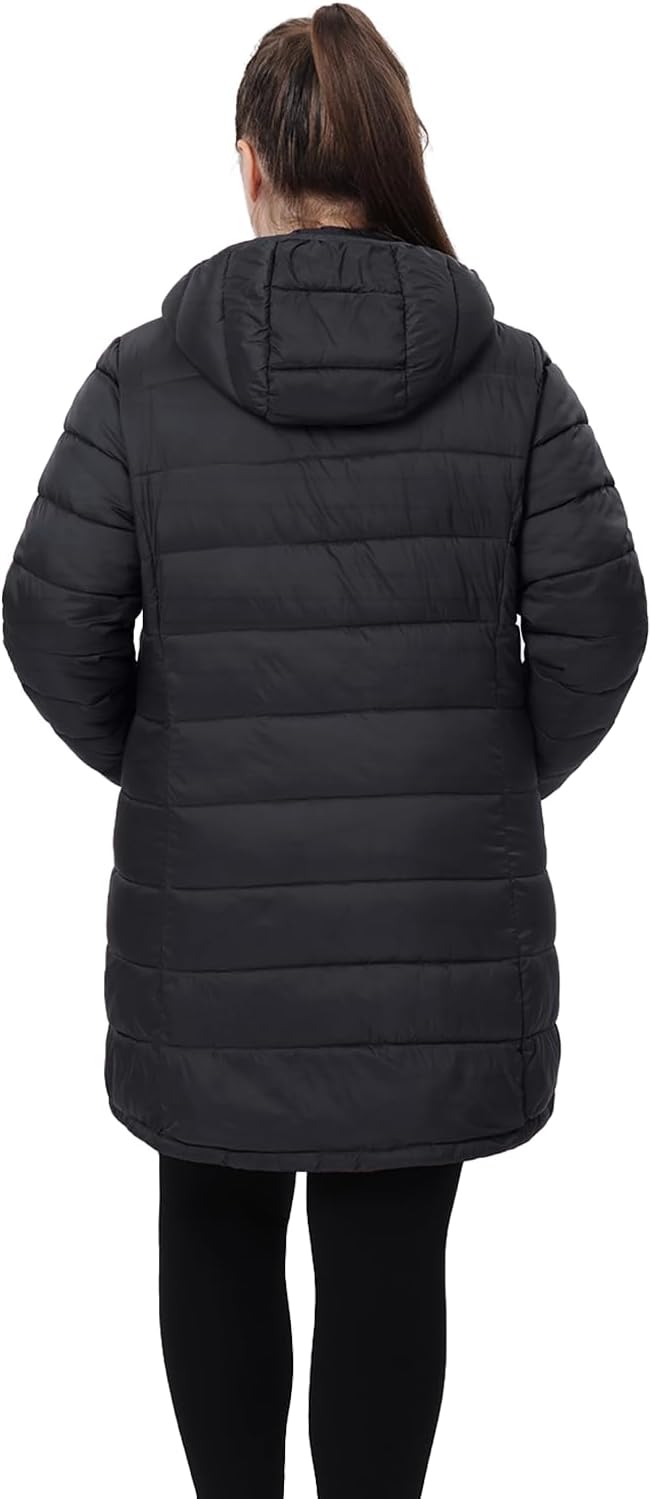 Plus Size Women Packable Puffer Jacket 1X-6X Water-Resistant Lightweight Puffer Coat Detachable Hood - Image 3