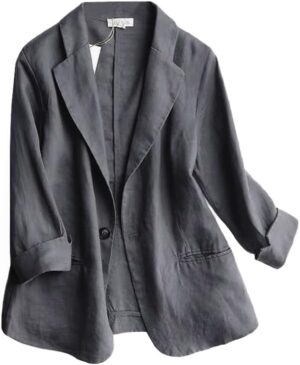 IDEALSANXUN Linen Blazer Women 3/4 ...