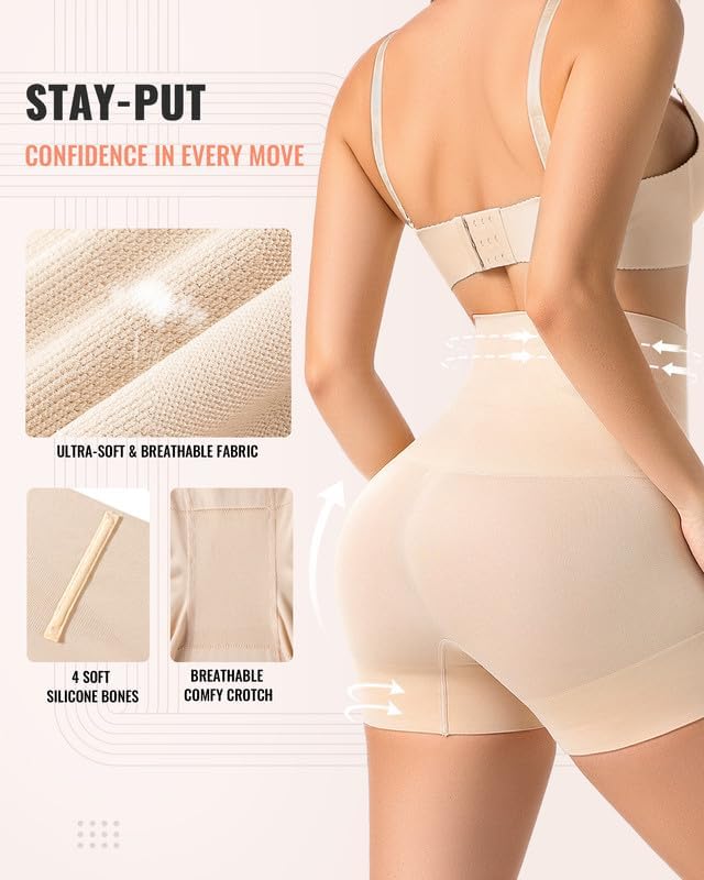 Shapewear Tummy Control for Women High Waist Body Shaper Thigh Slimmer Butt Lifter Shapewear Shorts Under Dress - Image 3