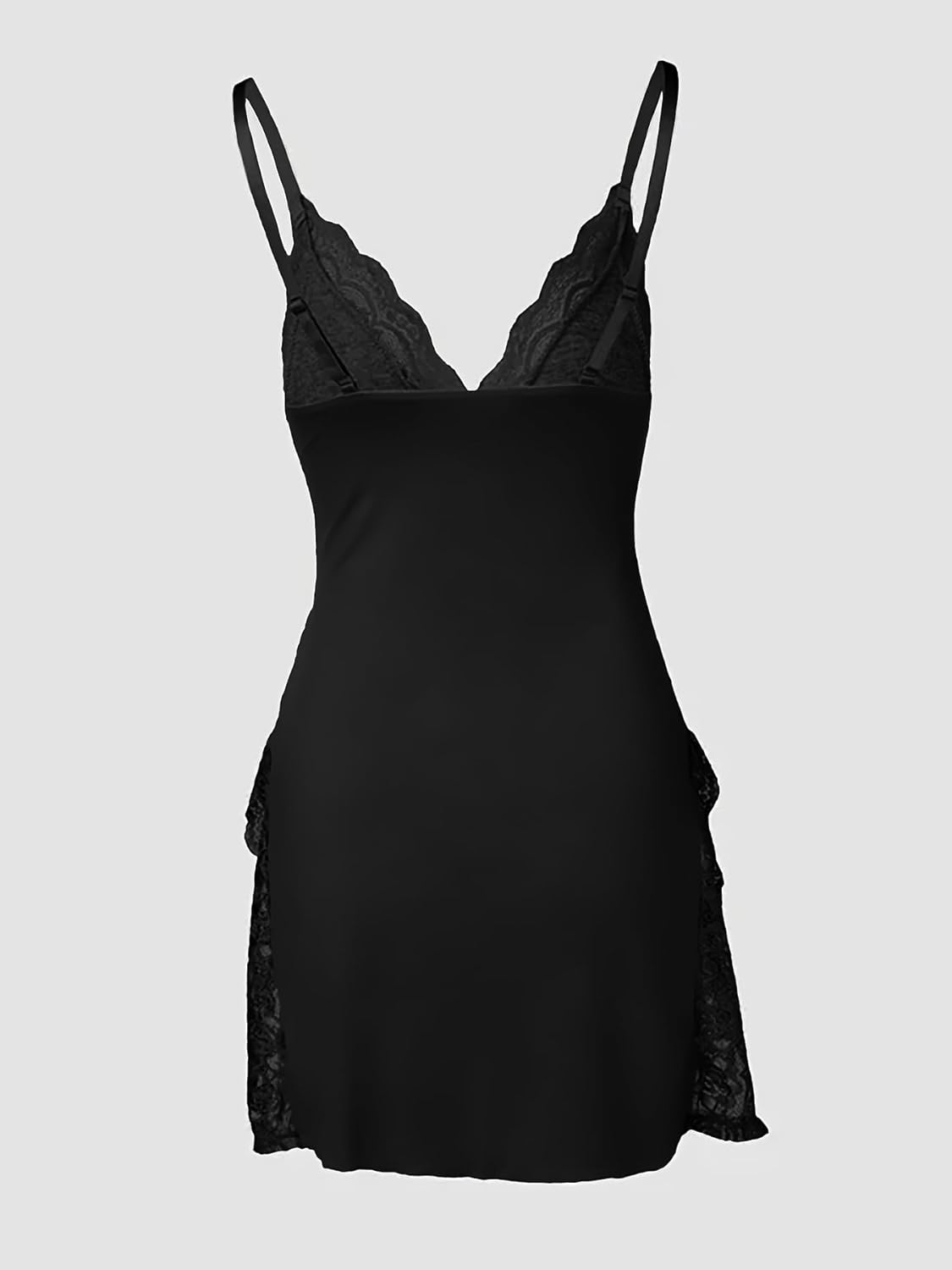CHICME Women's Lace Trim Side Slit Modal Cami Sleep Dress Loungewear Cute Night Gowns for Women - Image 6