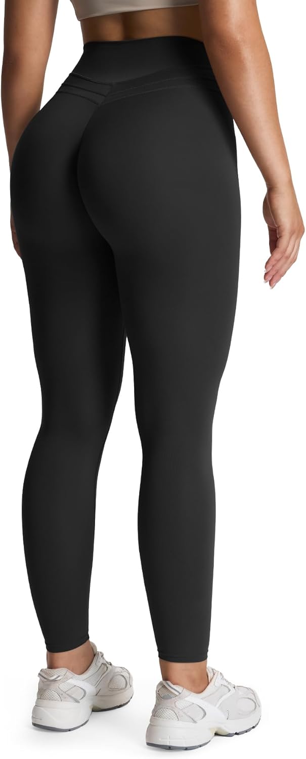 Aoxjox High Waisted Workout Leggings for Women Scrunch Tummy Control Luna Buttery Soft Gym Yoga Pants 26" - Image 2