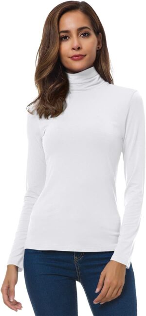 Women Long Sleeve Turtleneck Slim F...