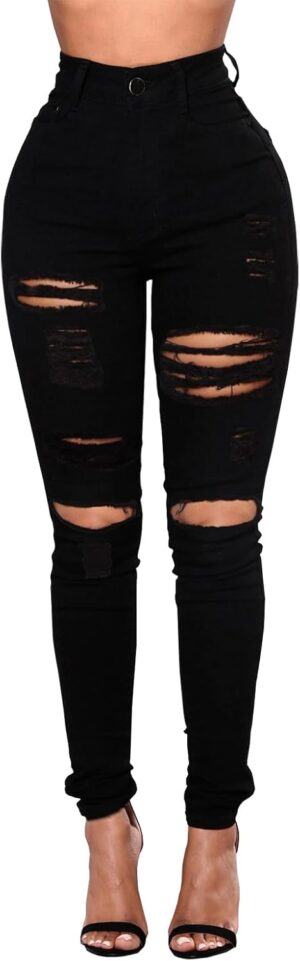 Ripped Skinny Jeans for Women High ...