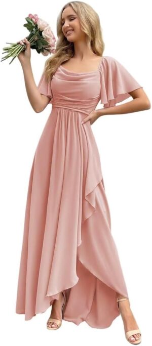 Chiffon A Line Bridesmaid Dresses f...