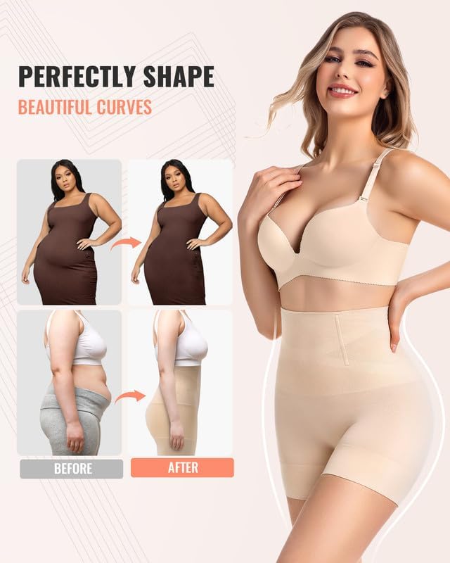 Shapewear Tummy Control for Women High Waist Body Shaper Thigh Slimmer Butt Lifter Shapewear Shorts Under Dress - Image 4
