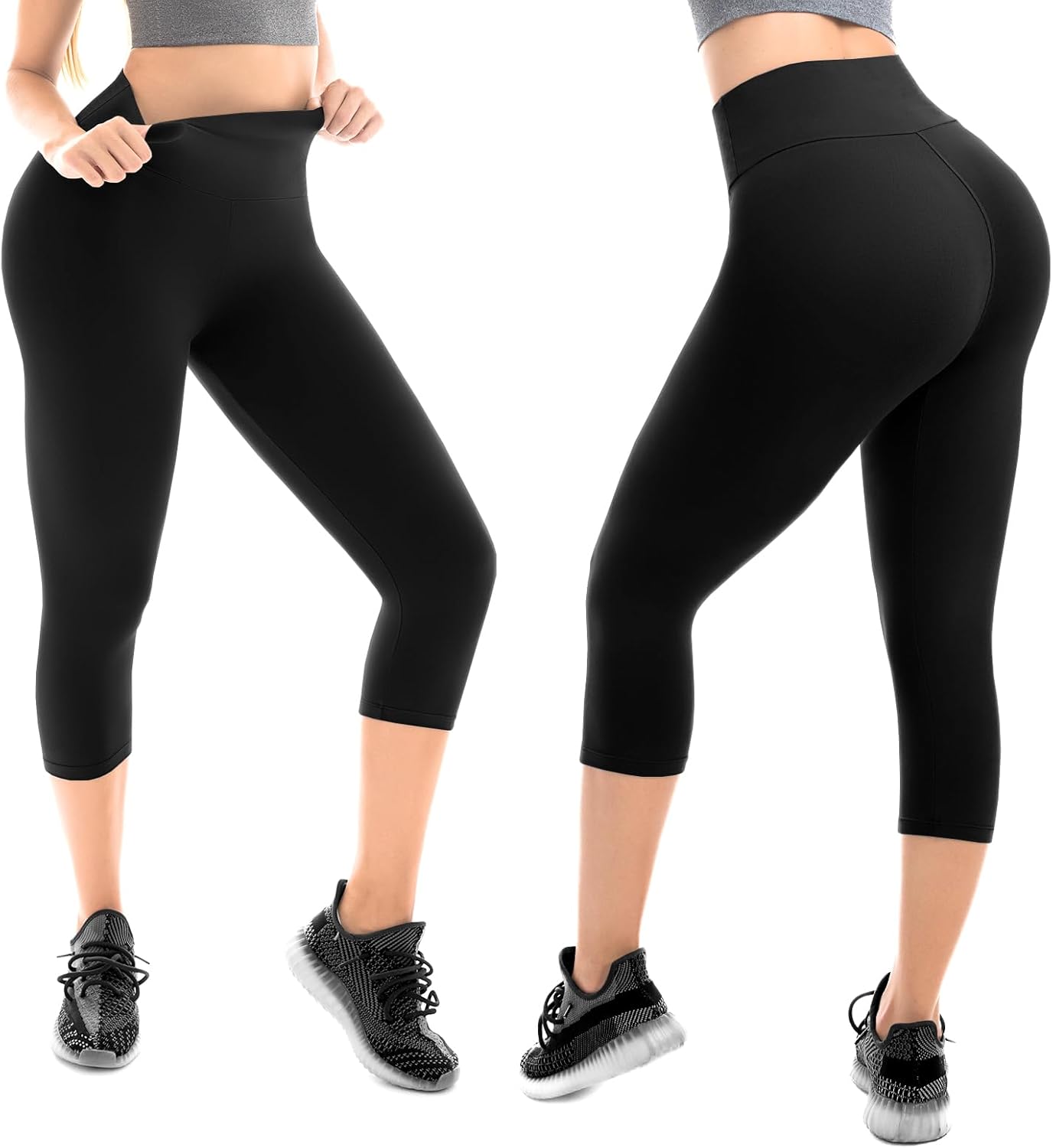 Walifrey Capri Leggings for Women, Buttery Soft High Waisted Leggings for Gym Yoga Workout - Image 2