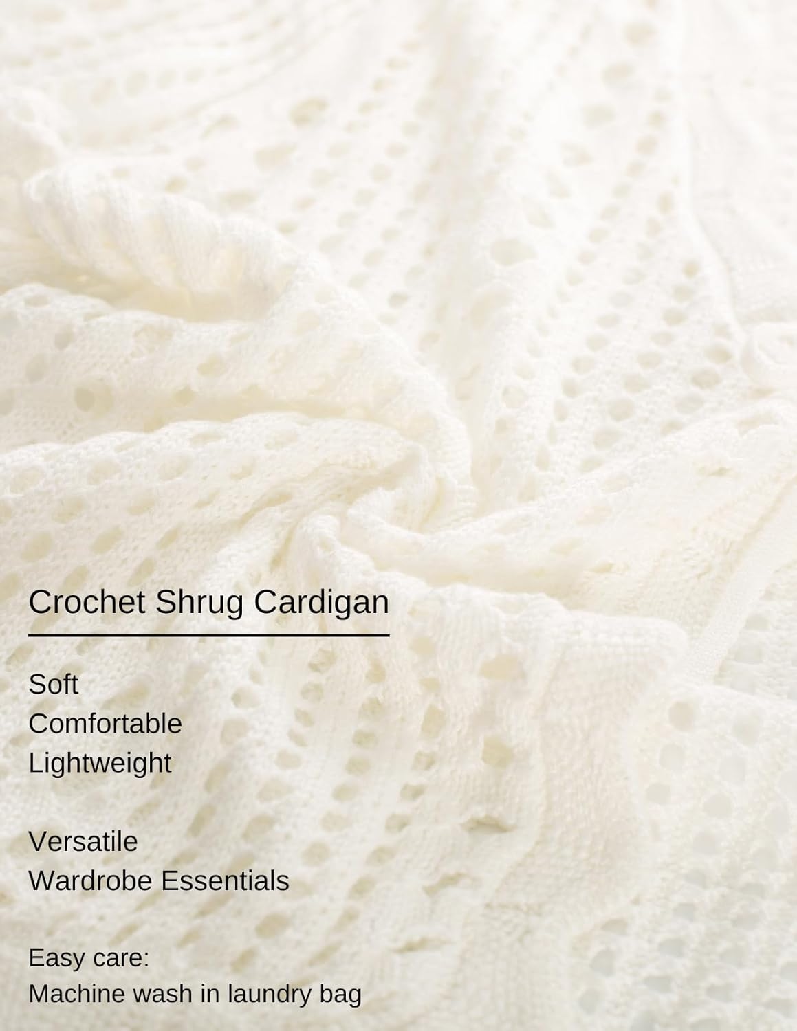 Kate Kasin Women Crochet Shrug Sweater Tie Front Knit Bolero Shrug for Dress Short Sleeve Cropped Cardigan - Image 6