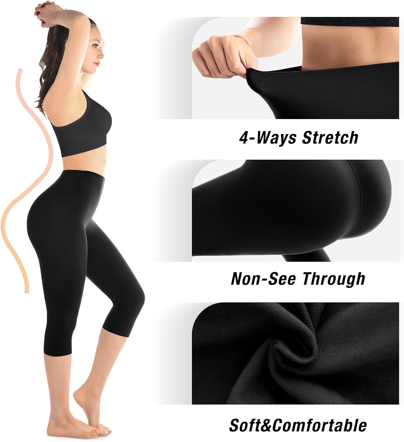 Walifrey Capri Leggings for Women, Buttery Soft High Waisted Leggings for Gym Yoga Workout - Image 5