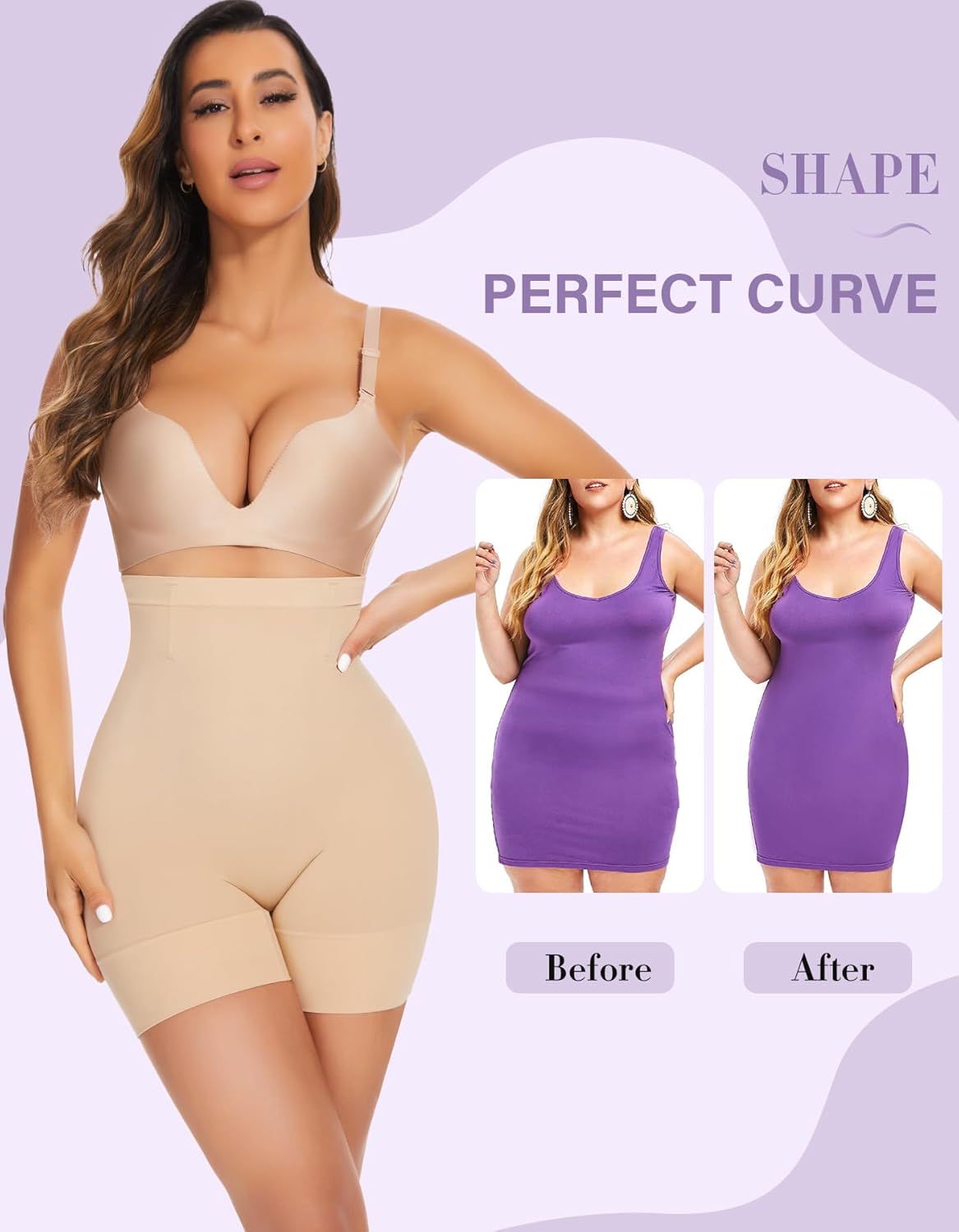 YADIFEN Tummy Control Shapewear Shorts Women Thigh Slimmer High Waisted Shapewear Women Girdles Shorts Shapewear Under Dress - Image 4