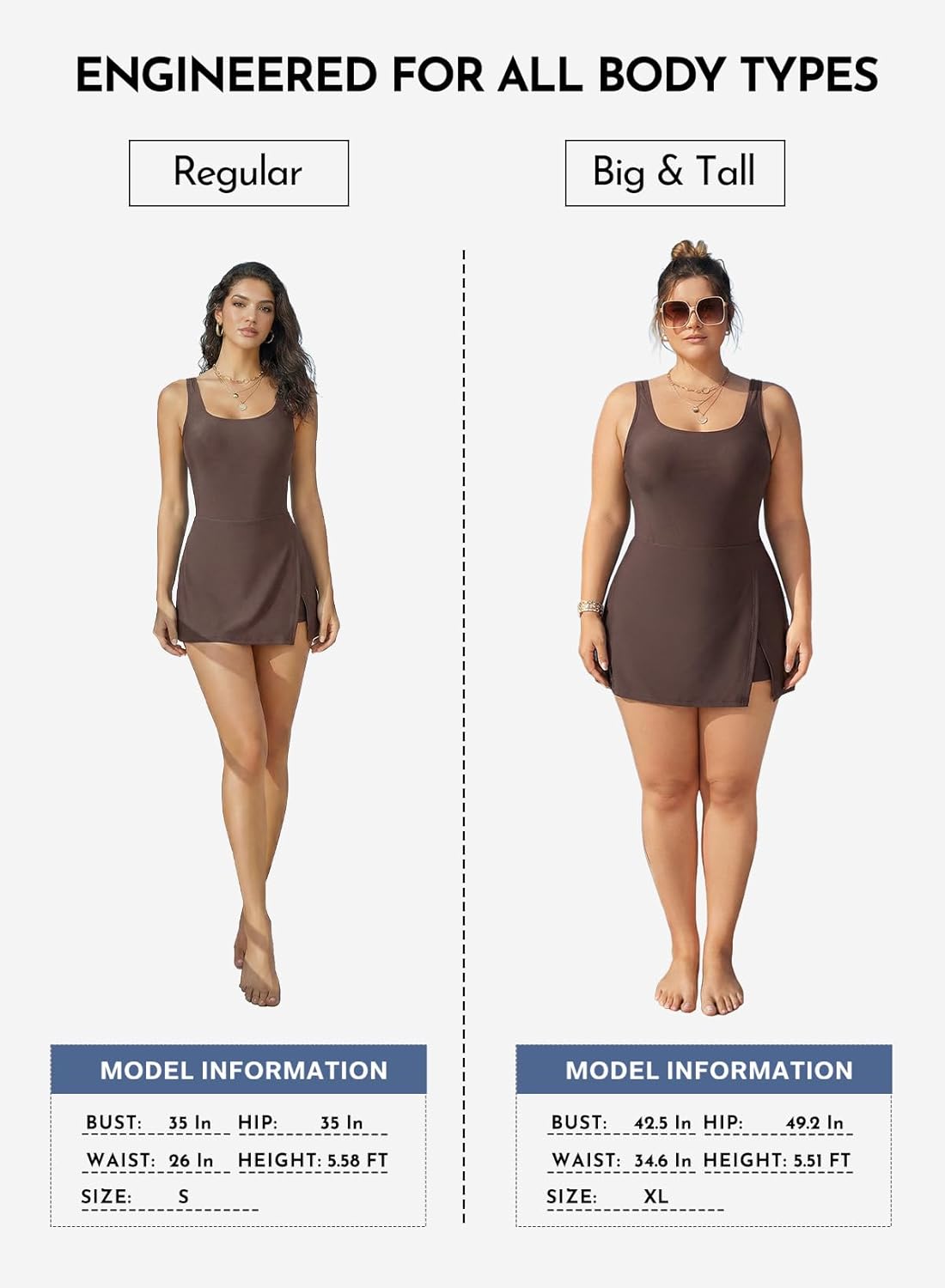 Aleumdr One Piece Swimdress Swimsuit for Women Tummy Control Split Swim Dress Skirt Bathing Suit with Pockets - Image 6