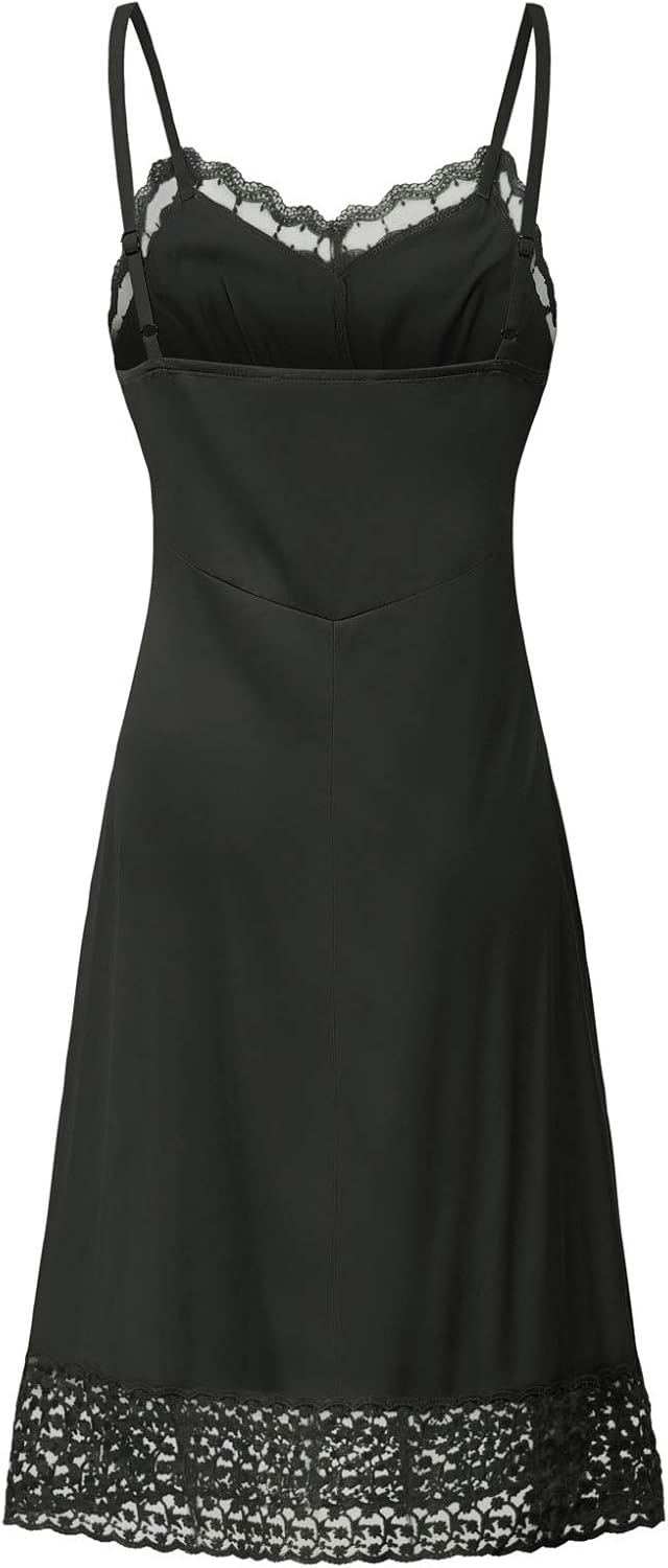 Belle Poque Lace Full Slips for Women Under Dresses Adjustable Spaghetti Strap Cami Dress - Image 2