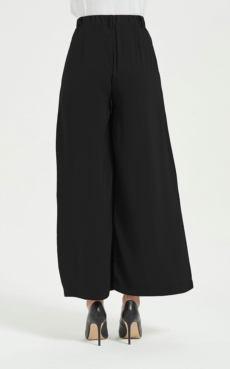 Tronjori Women High Waist Casual Wide Leg Long Palazzo Pants Trousers Regular Size - Image 5