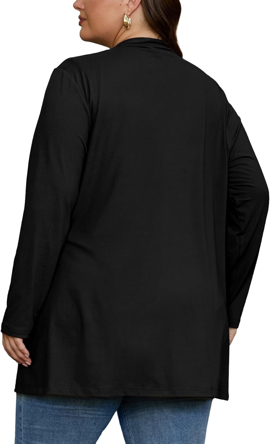 OLRIK Plus Size Lightweight Cardigan For Women 2026 Summer With Pockets Long Sleeve Casual Jacket Open Front Cover Ups - Image 4