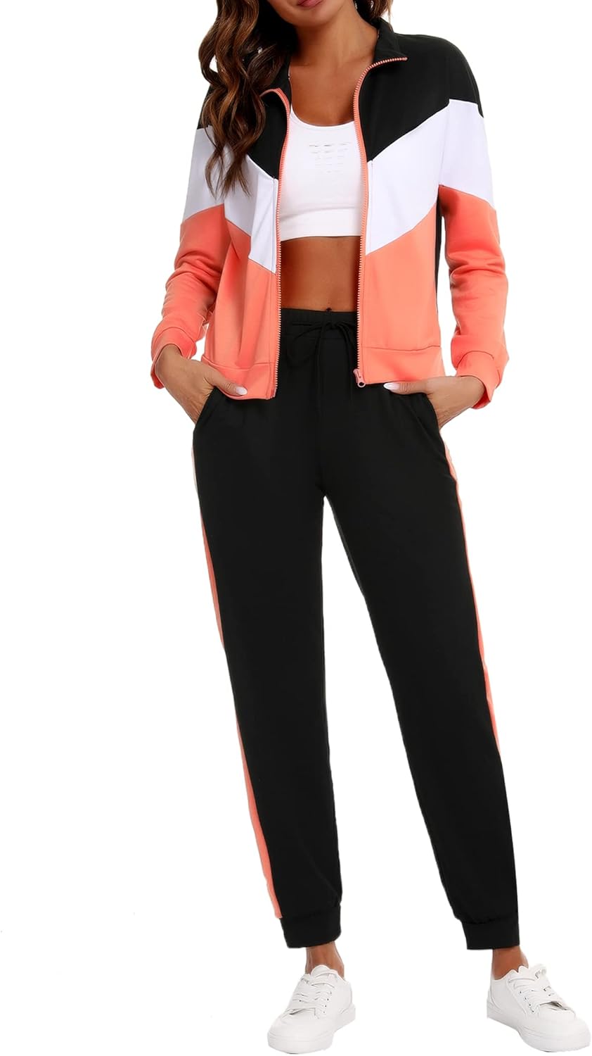 Marvmys Women's Tracksuit Set 2 Piece Sweatsuit Outfits Long Sleeve Zip Up Lounge Jogger Set with Pocket - Image 3
