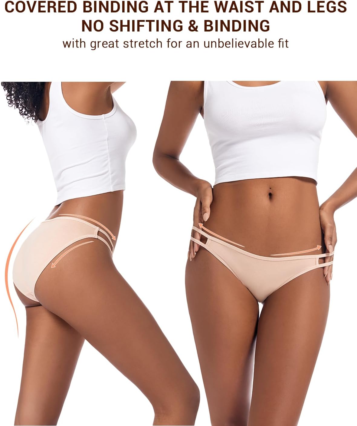 Jo & Bette String Bikini Underwear for Women - Bikini Panties - Cotton Underwear Tango Hipster Soft Sexy 6 Pack - Image 5