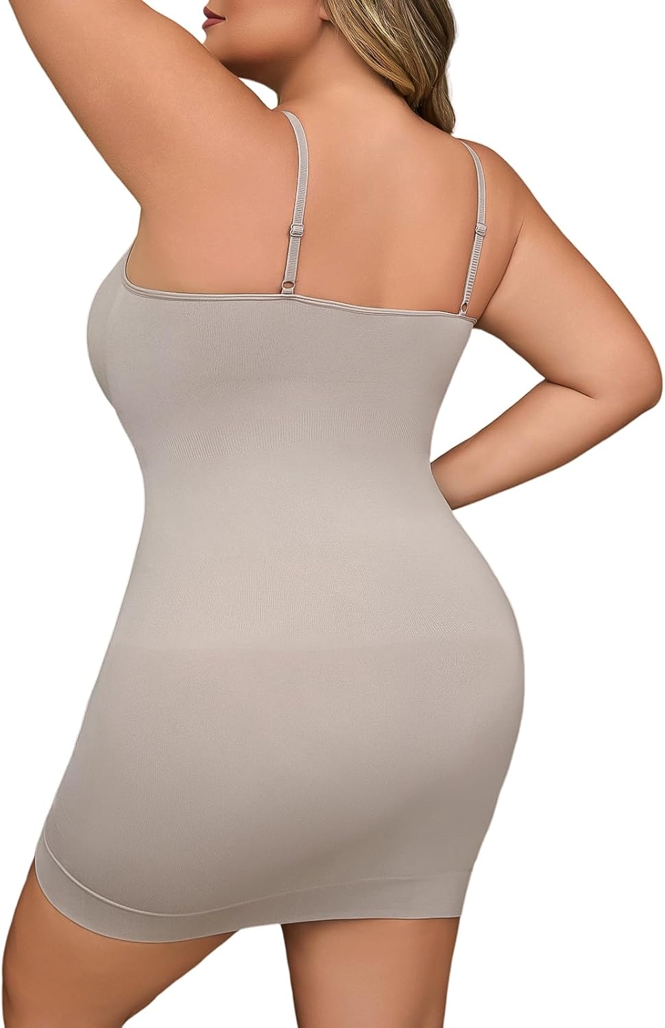 Shapewear Slip Dress for Women Under Dress Seamless Tummy Control Slip Dress Plus Size Smoothing Cami Dress Slips - Image 2