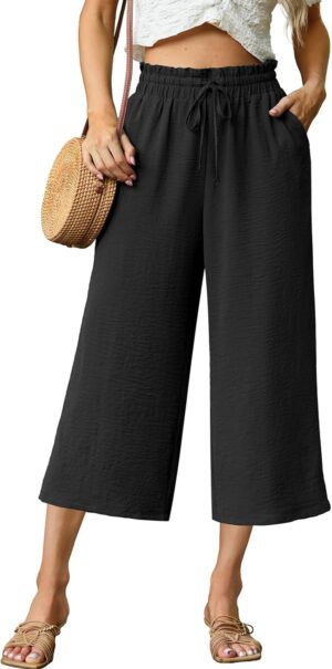 FREEOAK Capri Pants for Women High ...