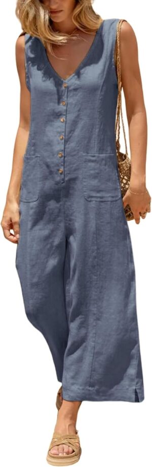 Yeokou Women Button Down Jumpsuits ...