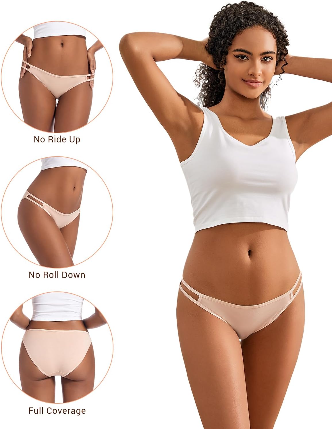 Jo & Bette String Bikini Underwear for Women - Bikini Panties - Cotton Underwear Tango Hipster Soft Sexy 6 Pack - Image 4