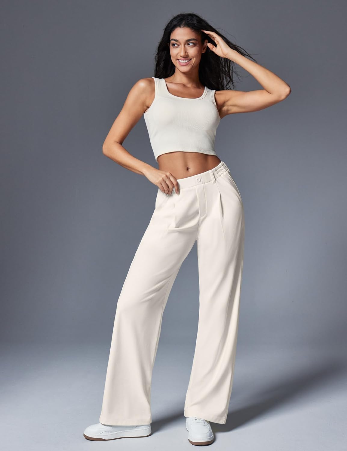 Ewedoos Wide Leg Pants Woman Stretchy Work Dress Pants Women Trendy 2026 Business Casual Outfits Comfort Fit Slacks Trousers - Image 2