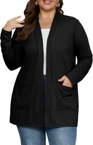 OLRIK Plus Size Lightweight Cardiga...