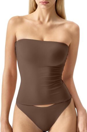 QINSEN Women’s Tube Top Doubl...
