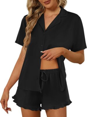 Ekouaer Pajamas Set for Women Short...