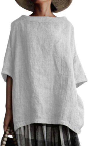 Cotton Linen Tops for Womens Casual...