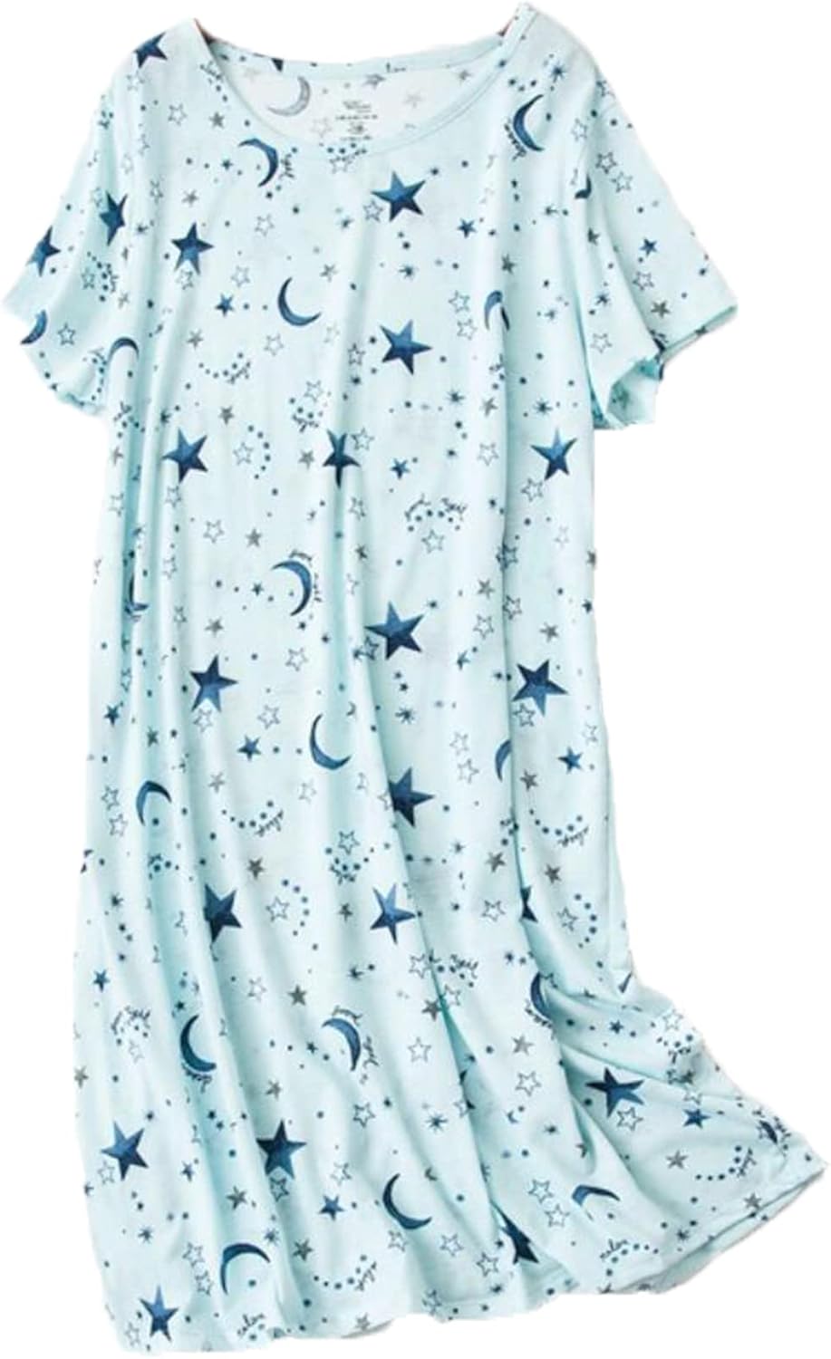PNAEONG 3 Pack Women's Cotton Nightgown Sleepwear Short Sleeves Shirt Casual Print Sleepdress - Image 4