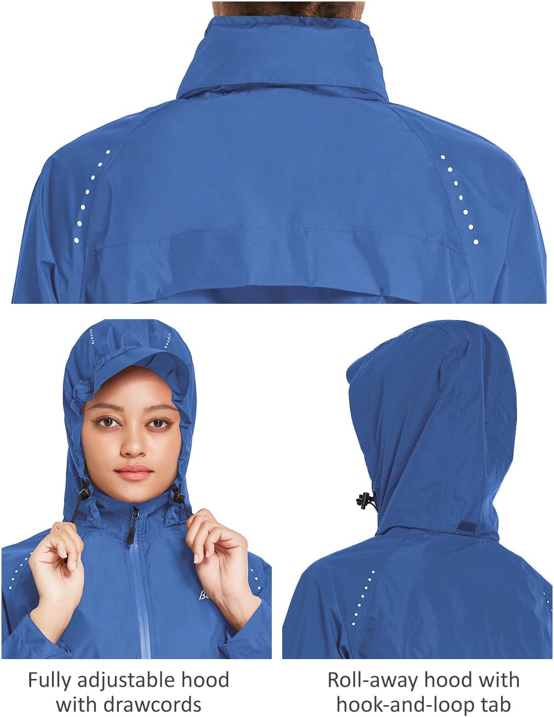 baleaf Women's Rain Jackets Waterproof Windbreaker Packable Running Lightweight Cycling Jacket Reflective Hooded - Image 5